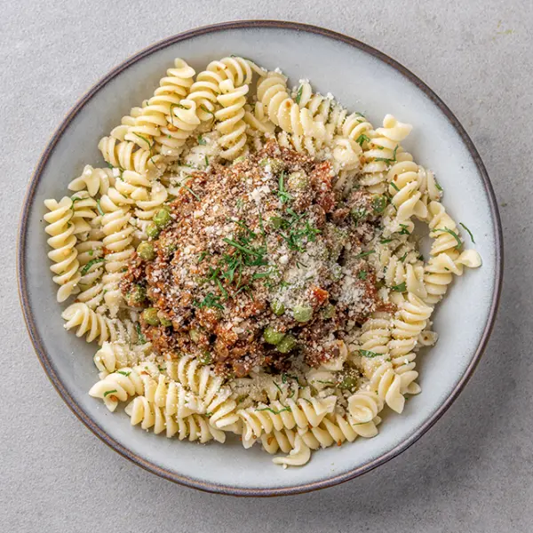 French Lentil & Peas Bolognese with Basil Fusilli